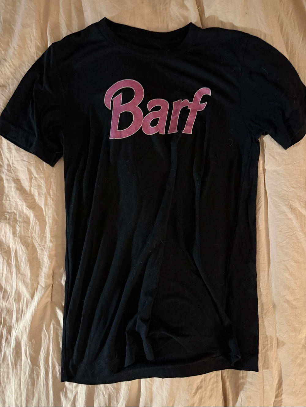 Soft T-Shirt with Barbie font text NWOT